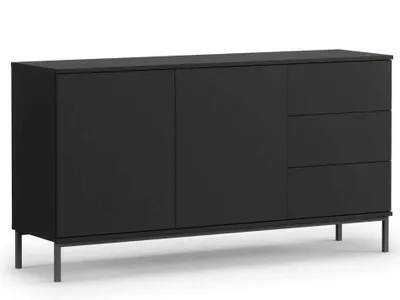 Zdjęcie produktu dla Komoda QUERTY Czarna LOFT 150 Nowoczesna Do Salonu Pokoju QT-01