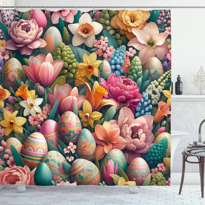 Produktbild von Abakuhaus, Träumerische Osterei-Blumen Duschvorhang, 175x200 cm