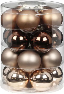 Produktbild von Weihnachtskugeln Glas 6cm, 20 Stück, Farbe:Elegant Lounge ( schokolade braun )