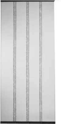 Produktbild von Unyqoos® Insektenschutz-Lamellenvorhang Schwarz – Tür-Fliegengitter, Polyester, 4 Lamellen, 100 x 210 cm, Klebe-Montage ohne Bohren, beschwerte Unterkante