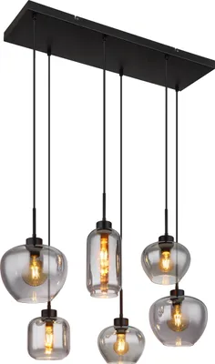 Produktbild von Globo Lighting Hängeleuchte Metall schwarz matt, 6x E27