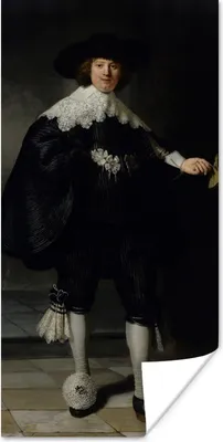 Produktbild von MuchoWow® Poster Das Hochzeitsbildnis von Marten Soolmans - Rembrandt van Rijn 20x40 cm - Plakat - Foto