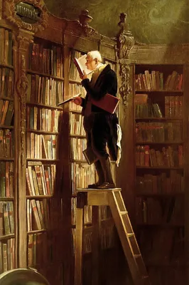 Produktbild von Carl Spitzweg Kunstdruck Bild - Der Bücherwurm, 1850 (120 x 80 cm)