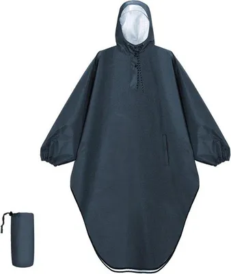Produktbild von Famanu Regenponcho für Erwachsene - wasserdicht, leicht und wiederverwendbar - Outdoor-Jacke mit Kapuze