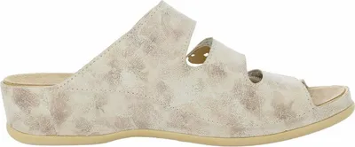 Produktbild von Vital Damen Pantoletten mit flacher, bequemer Sohle in Taupe