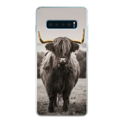 Produktbild von MuchoWow® Handyhülle Schutzhülle Hülle für Samsung Galaxy S10 Lite Schottischer Highlander - Gold - Hörner Silikon Softcase Handy Hülle - Schutz