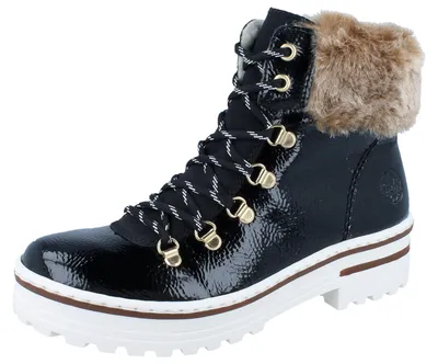 Zdjęcie produktu dla Rieker buty damskie sznurowane buty za kostkę czarny rekreacyjny, rozmiar buta:42 EU