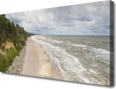 Produktbild von Tulup Leinwand-Bilder 100x50 Wandbild Canvas Kunstdruck Strand Meer Baum Natur