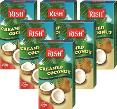Produktbild von [ 6x 200g ] RISH 100% Pure Kokosnusscreme Kokoscreme Creamed Coconut