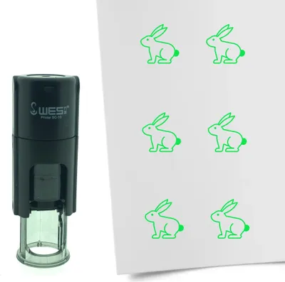 Produktbild von CombiCraft Selbstfärbender Stempel 'Osterhase' in der Farbe Grün, Ø10mm