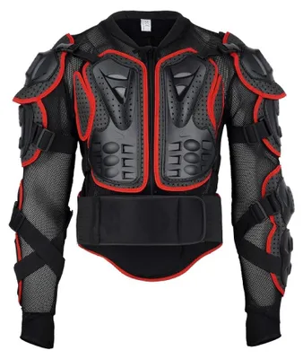 Produktbild von Protektorenjacke Erwachsene Downhill MTB Motocross Quad Schwarz Rot Größe: XL