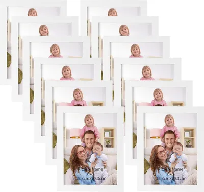 Produktbild von Bilderrahmen Set 15x20 cm Weiß für Fotos oder Bilder, Wand- oder Tischaufsteller