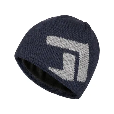 Dunkelblaue Mütze von DirectAlpine mit grauem Logo; Modell Kameny WI20/21.