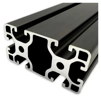 Produktbild von Aluprofil 40 x 80 mm | Nut 8 | Länge: 400 mm | schwarz eloxiert | Aluminiumprofil | Nutenprofil | Montagesystem