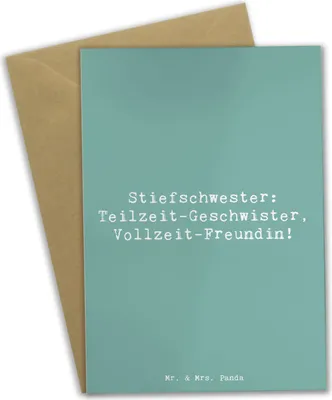 Produktbild von Mr. & Mrs. Panda Beileidskarte Spruch Stiefschwester Freundin - Meeresbrise - Geschenk, Geburtstage, weihnachtskarten, Geschenke für Stiefgeschwister, Grußkarte, Bindung