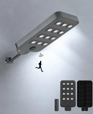 Solar-Straßenlaterne mit Bewegungsmelder, 6500 K, 12 Stück