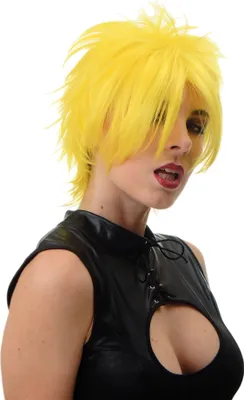 Produktbild von WIG ME UP Perücke Kurz Wilde Strähnen Wave 80er Gelb BLUE144-T2104