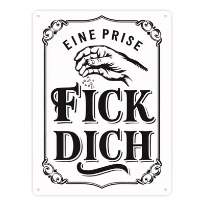Produktbild von Eine Prise Fick Dich Metallschild XXL in 28x38 cm