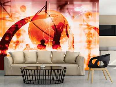 Produktbild von Vlies Fototapete Basketball 400x280 cm Tapeten Wandtapete XXL Sport i-C-0001-a-c