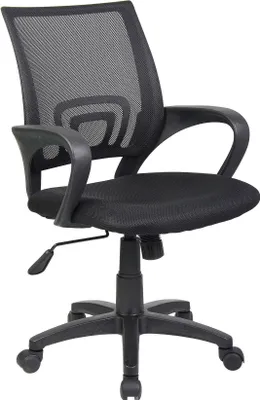 Produktbild von Bürostuhl Dgell, Mesh-Arbeitsstuhl mit Armlehnen, Ergonomischer Bürositz, 59x54h90/100 cm, Schwarz