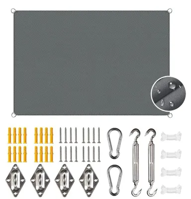 Image de Voile d'ombrage - Imperméable - 3 x 4 m - Gris - Pour jardin et terrasse