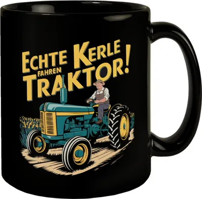 Produktbild von Bauer auf grünem Traktor - Echte Kerle fahren Traktor Tasse