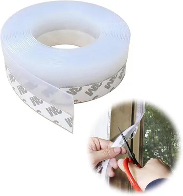 Immagine prodotto di Nastro in PVC impermeabile 5 m × 45 mm – Trasparente, per porte e finestre, isolante