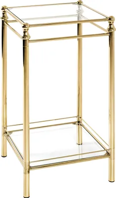 Produktbild von HAKU Beistelltisch Konsole vermessingt - Metall, Sicherheitsglas 5 mm, B/H/T: 40x73x40 cm