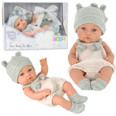 Immagine prodotto di Baby Doll Completo Grigio Cappello Bavaglino 18 Cm
