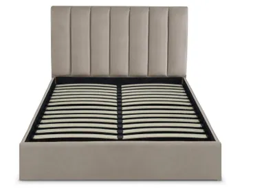 Image de MENZZO Lit Coffre Songe + Sommier Velours Taupe 140cm