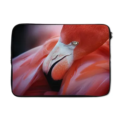Produktbild von MuchoWow® Laptop Hülle 13 Zoll Nahaufnahme eines Flamingos Laptoptasche - Laptophülle - Sleeve - Rundumschutz