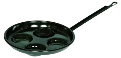 Produktbild von RIESS 0294-022 Augenpfanne Ø 26 cm, Emaille, schwarz / Spiegeleipfanne