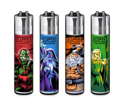 Zdjęcie produktu dla Zestaw 4 zapalniczek Clipper Fantasy Warrior