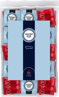 Zdjęcie produktu dla Mister Size prezerwatywy 60 mm 100 szt. duży rozmiar, ultra cienkie