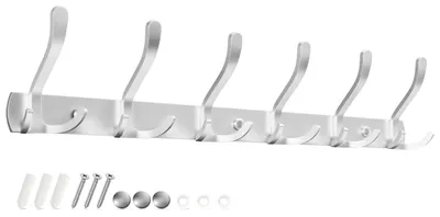 Produktbild von 3-in-1-Garderobenhaken – Garderobenhaken aus Edelstahl mit 18 Haken – Garderobenständer für Jacken, Mäntel, Taschen, Hüte und Schlüssel – Wandhaken für Kleiderschrank, Flur und Badezimmer