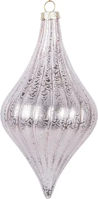 Image de Clayre & Eef Boule de Noël Ø 8x15 cm Verre rose