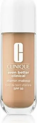 Obrázok produktu pre Clinique Even Better Clinical Vitamin Makeup SPF 50, Flakón s pumpičkou, Tekuté, Zmiešaná pleť, Suchá koža, Normálna pleť, Mastná pleť, Citlivá pokožka, Zjasnenie, Hydratačné, Ochrana, Vyhladenie, Stredná, Cool