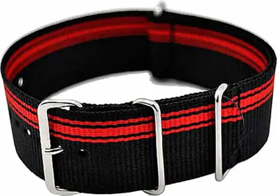 Produktbild von Uhrenarmband Durchzugsband Nylon schwarz/rot 18mm NATO BAND