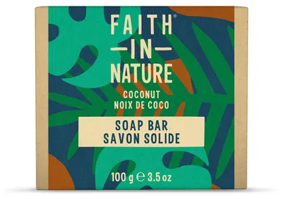 Image de Faith In Nature, Noix de coco, nettoyant et hydratant, savon en barre, 100 g