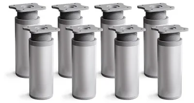 Immagine prodotto di Piedini regolabili per mobili, set da 8 pezzi, altezza 80 mm, in alluminio anodizzato