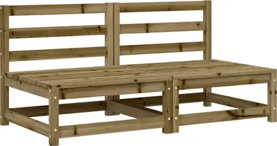 Produktbild von vidaXL Gartensofas ohne Armlehnen 2 Stk. 70x70x67 cm Kiefernholz