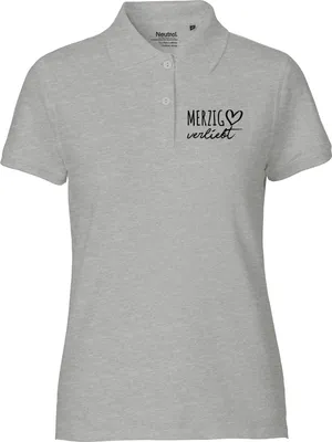 Produktbild von Huuraa Damen Polo Shirt Merzig verliebt XL Sport Grey Bio Baumwolle Fairtrade Poloshirt Geschenkidee