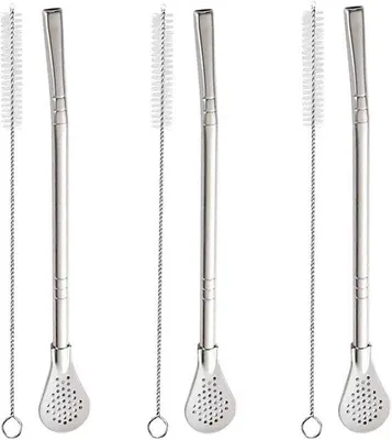 Produktbild von Edelstahl Löffel Set für Smoothies, 6-teilig, lang