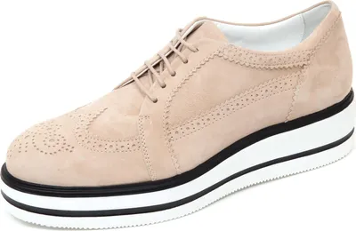 Zdjęcie produktu dla D0570 HOGAN H323 damskie buty angielskie z beżowo-czarnym klinem derby