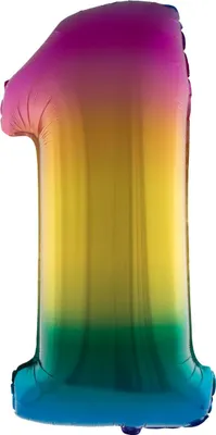 Produktbild von XXL Zahlen Folienballon 100 cm - Regenbogen 1