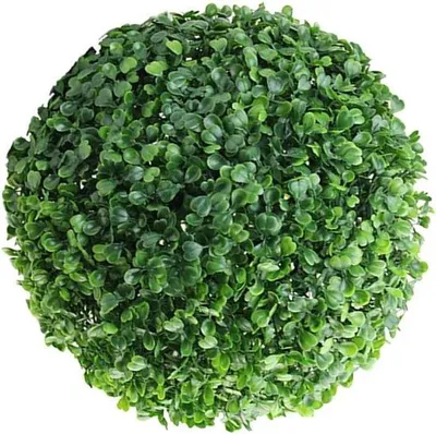 Zdjęcie produktu dla Kulki topiary imitujące bukszpan – zestaw 1 szt. – odporne na promieniowanie UV – dekoracja ogrodowa
