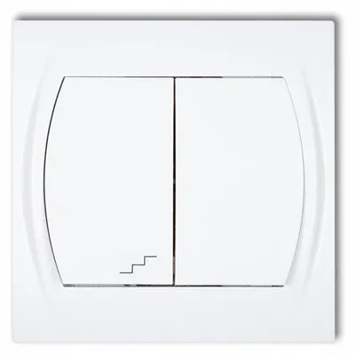 Image de KARLIK LOGO LWP-10 : Interrupteur double encastré, couleur blanche