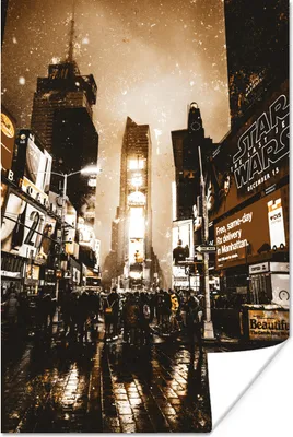 Produktbild von MuchoWow® Poster Golden - Stadt - Menschen 120x180 cm - Kunstposter