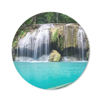 Produktbild von MuchoWow® Mauspad Mousepad Wasser - Wasserfall - Bäume 30x30 cm - Mousepads - Maus Mat - Pad - Mausunterlage - Tischunterlage - Schreibtischmatten