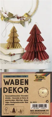 Produktbild von folia Wabendekor BERRY XMAS TREES 2er Set Größe: S/M